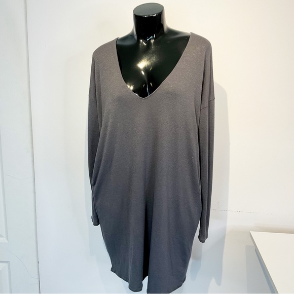 WILFRED ARITZIA Grey Long Sleeve Slouchy Top - Picture 1 of 11